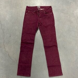 USED Naked and Famous Men’s burgundy denim Size 29